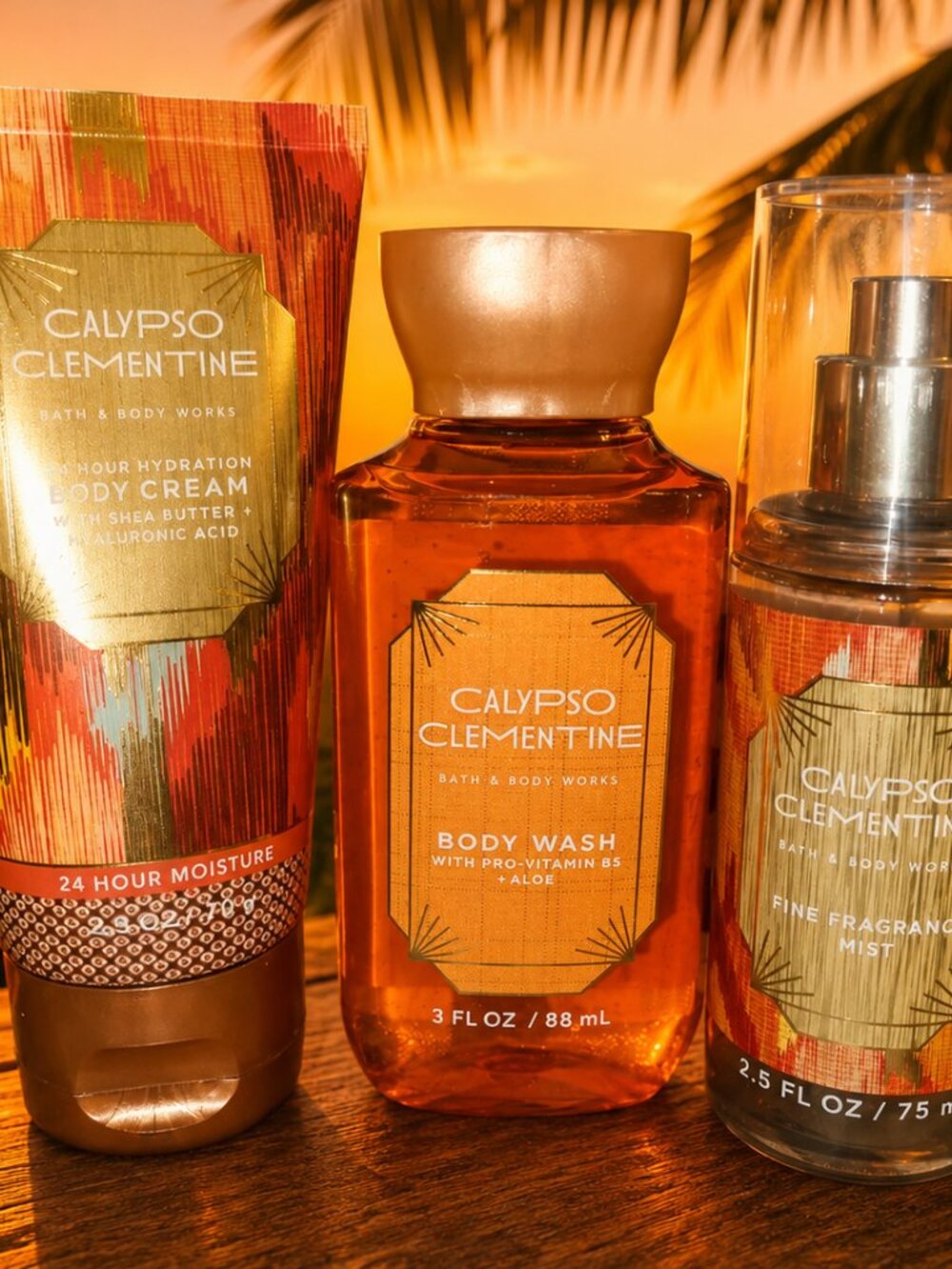 Bath and Body Works Calypso Clementine Body Wash, Body Cream Fragrance Mist x 3